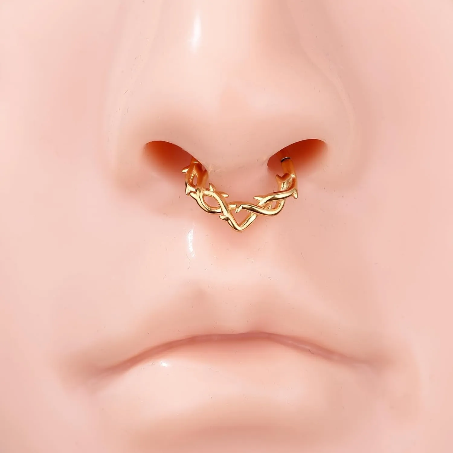 Chain Link Septum Rings: 16g 8mm Nose Helix Cartilage Daith Tragus Earring Piercing Ring Hoop, Surgical Steel Nose Ear Clicker Rings Piercing Jewelry For Women Men