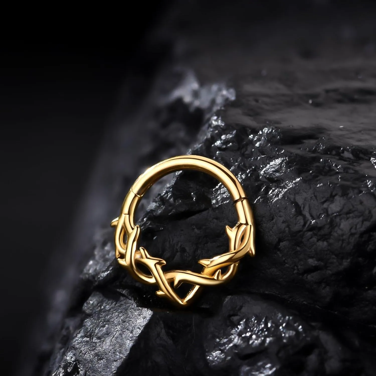 Chain Link Septum Rings: 16g 8mm Nose Helix Cartilage Daith Tragus Earring Piercing Ring Hoop, Surgical Steel Nose Ear Clicker Rings Piercing Jewelry For Women Men