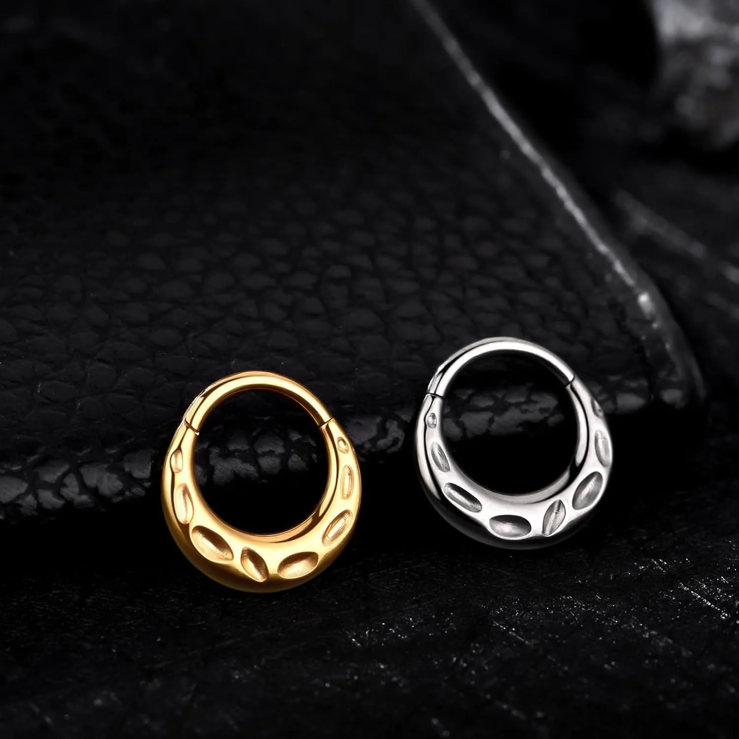 Chain Link Septum Rings: 16g 8mm Nose Helix Cartilage Daith Tragus Earring Piercing Ring Hoop, Surgical Steel Nose Ear Clicker Rings Piercing Jewelry For Women Men