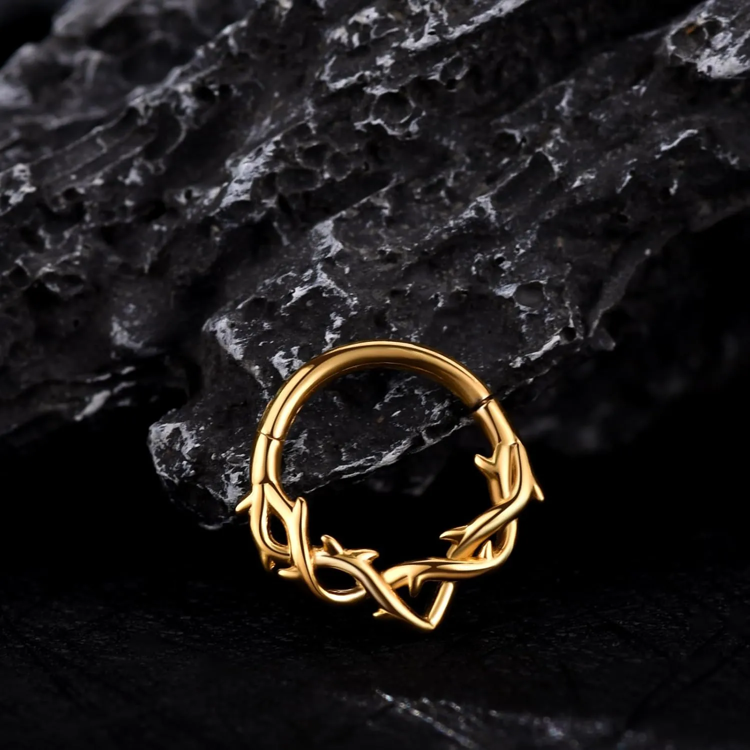Chain Link Septum Rings: 16g 8mm Nose Helix Cartilage Daith Tragus Earring Piercing Ring Hoop, Surgical Steel Nose Ear Clicker Rings Piercing Jewelry For Women Men