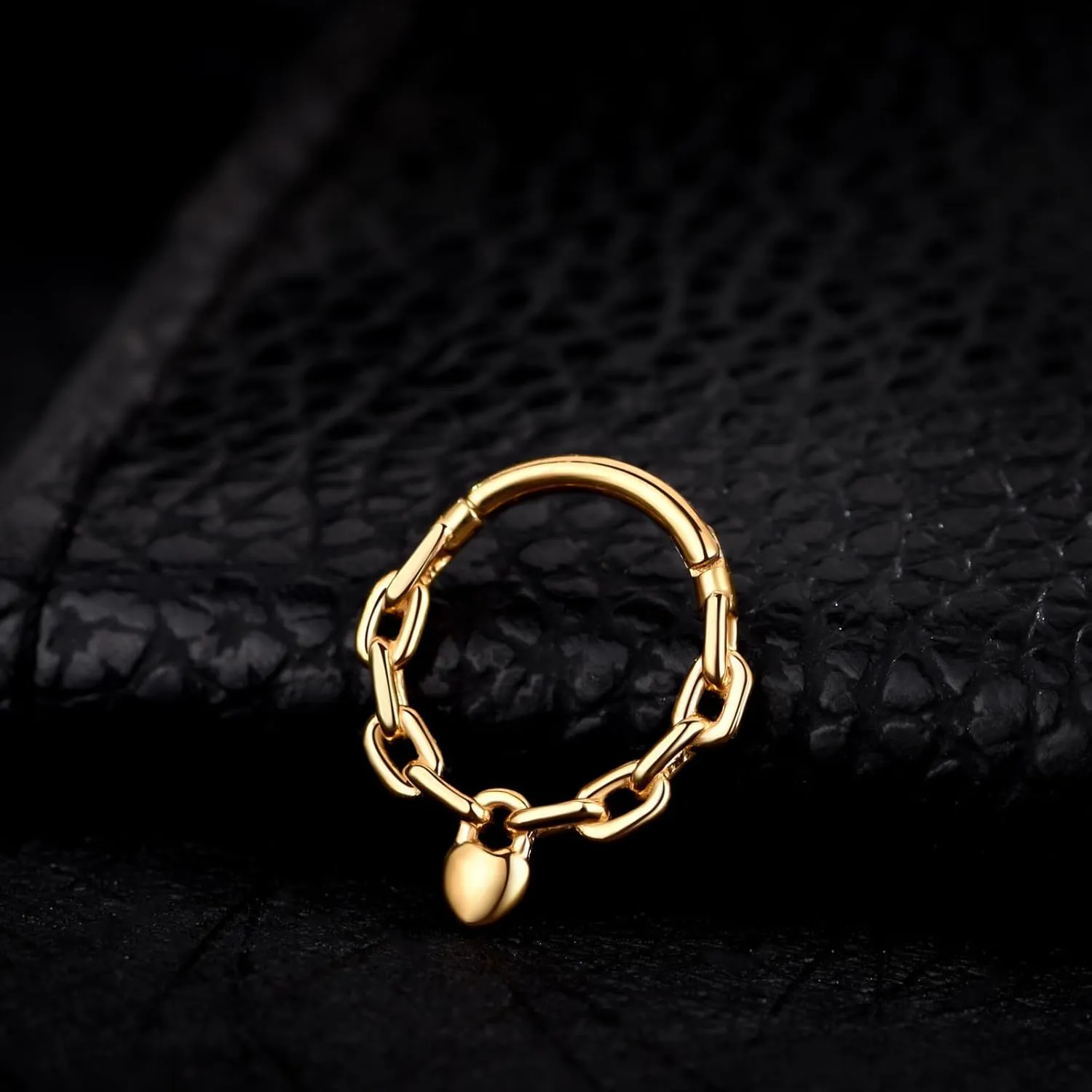Chain Link Septum Rings: 16g 8mm Nose Helix Cartilage Daith Tragus Earring Piercing Ring Hoop, Surgical Steel Nose Ear Clicker Rings Piercing Jewelry For Women Men