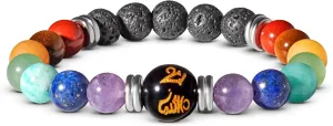 Chakra Bracelet Made of Genuine Gemstones | Premium Natural Stone Bracelet | For Harmony & Balance | 7 Chakra and Lava Stone Beads
