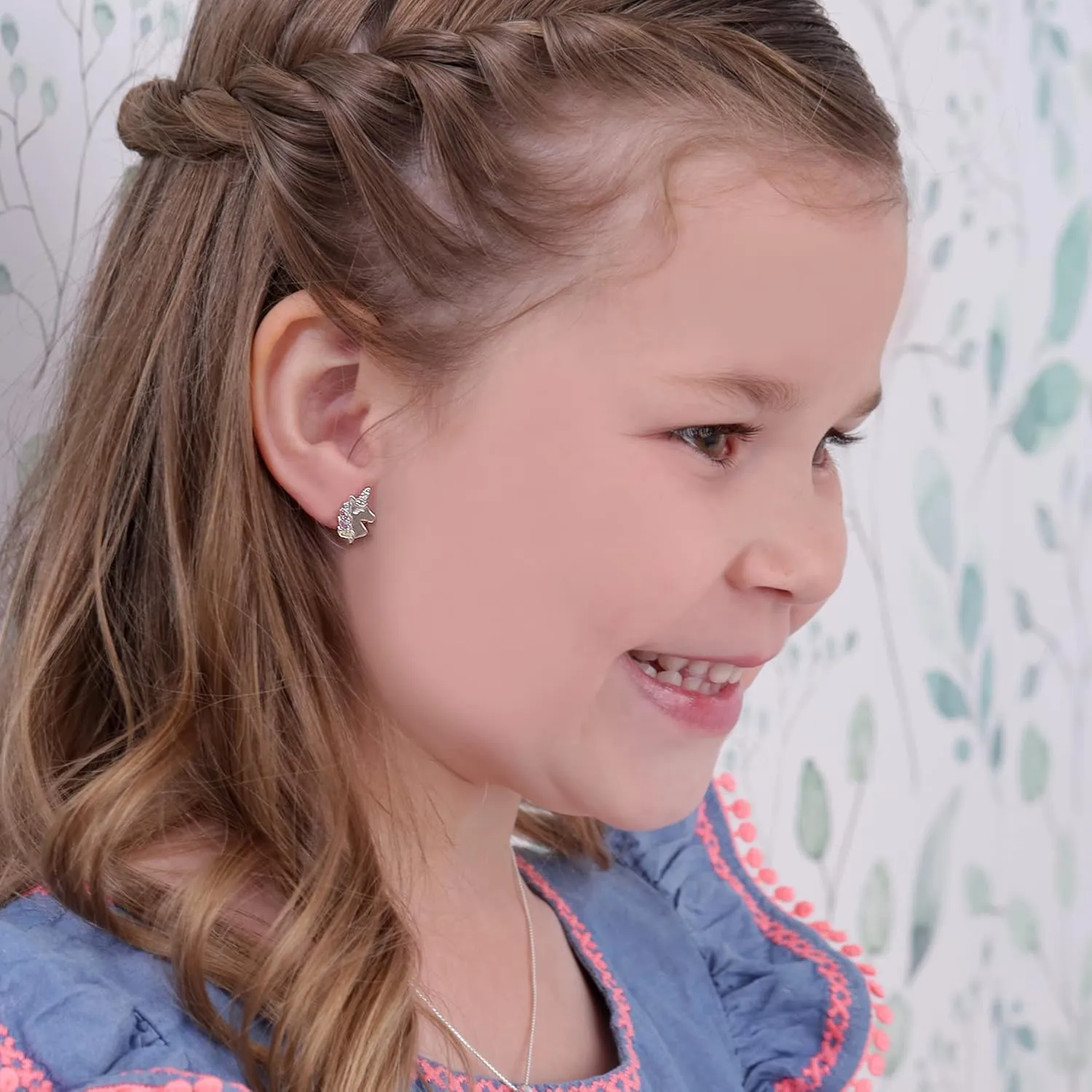 Cherished Moments Children's Sterling Silver Unicorn Earrings with Screw Backs and Sparkling CZs for Girls