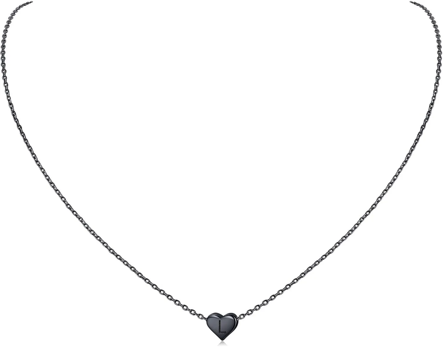ChicSilver 925 Sterling Silver Heart Initial Necklaces for Women -Dainty Personalized Heart Pendant Letter Alphabet Necklace for Women (with Gift Box)