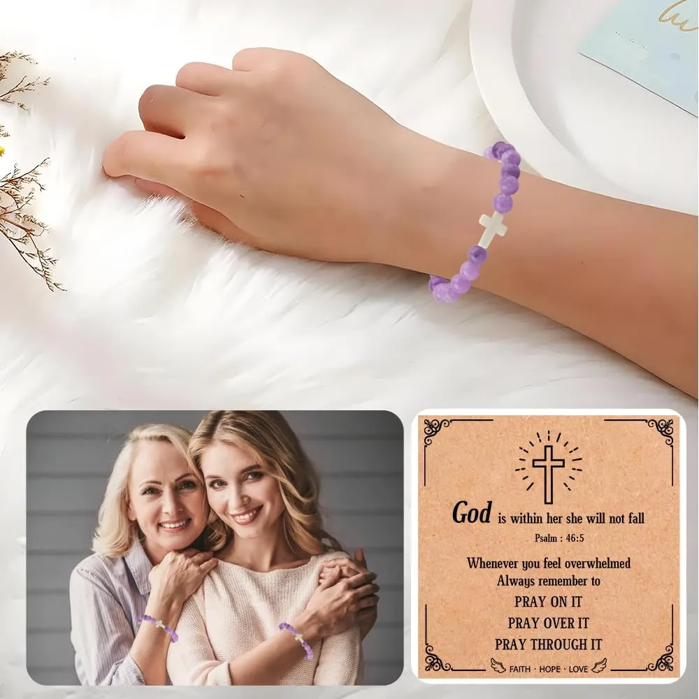 Christian Gifts for Women, Christian Gifts, Religious Gifts for Women/Mom/Grandma/Daughter/Friends/Sister/Granddaughter/Godmother, Gifts for Christian Women, Christian Cross Bracelet for Women