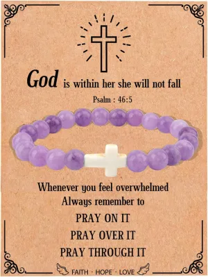 Christian Gifts for Women, Christian Gifts, Religious Gifts for Women/Mom/Grandma/Daughter/Friends/Sister/Granddaughter/Godmother, Gifts for Christian Women, Christian Cross Bracelet for Women