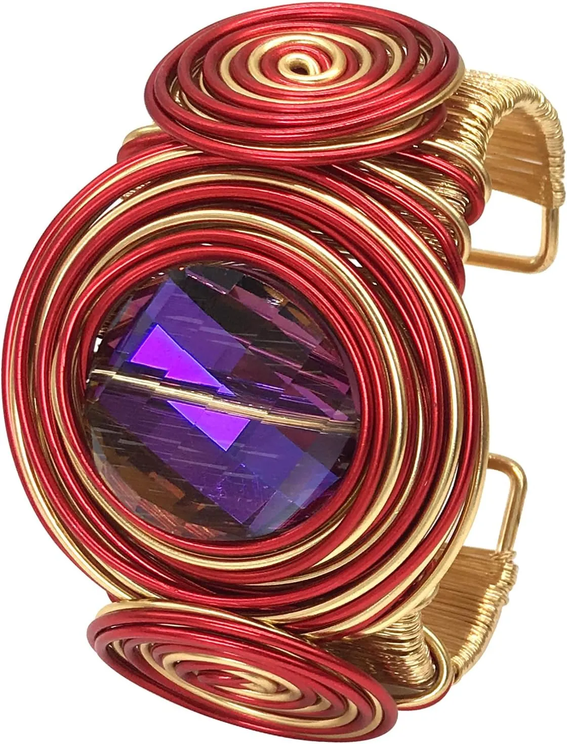 Chunky African Bracelets For Women Colorful Gold Wire Wide Sparkly Rhinestone Bangle Tribal Fashion Clothes Jewelry