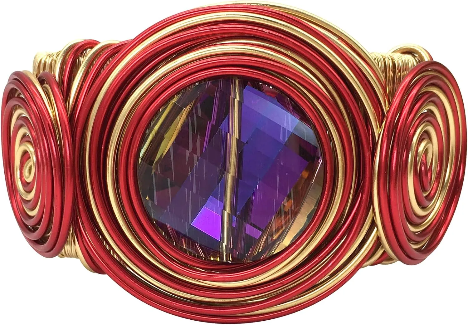 Chunky African Bracelets For Women Colorful Gold Wire Wide Sparkly Rhinestone Bangle Tribal Fashion Clothes Jewelry