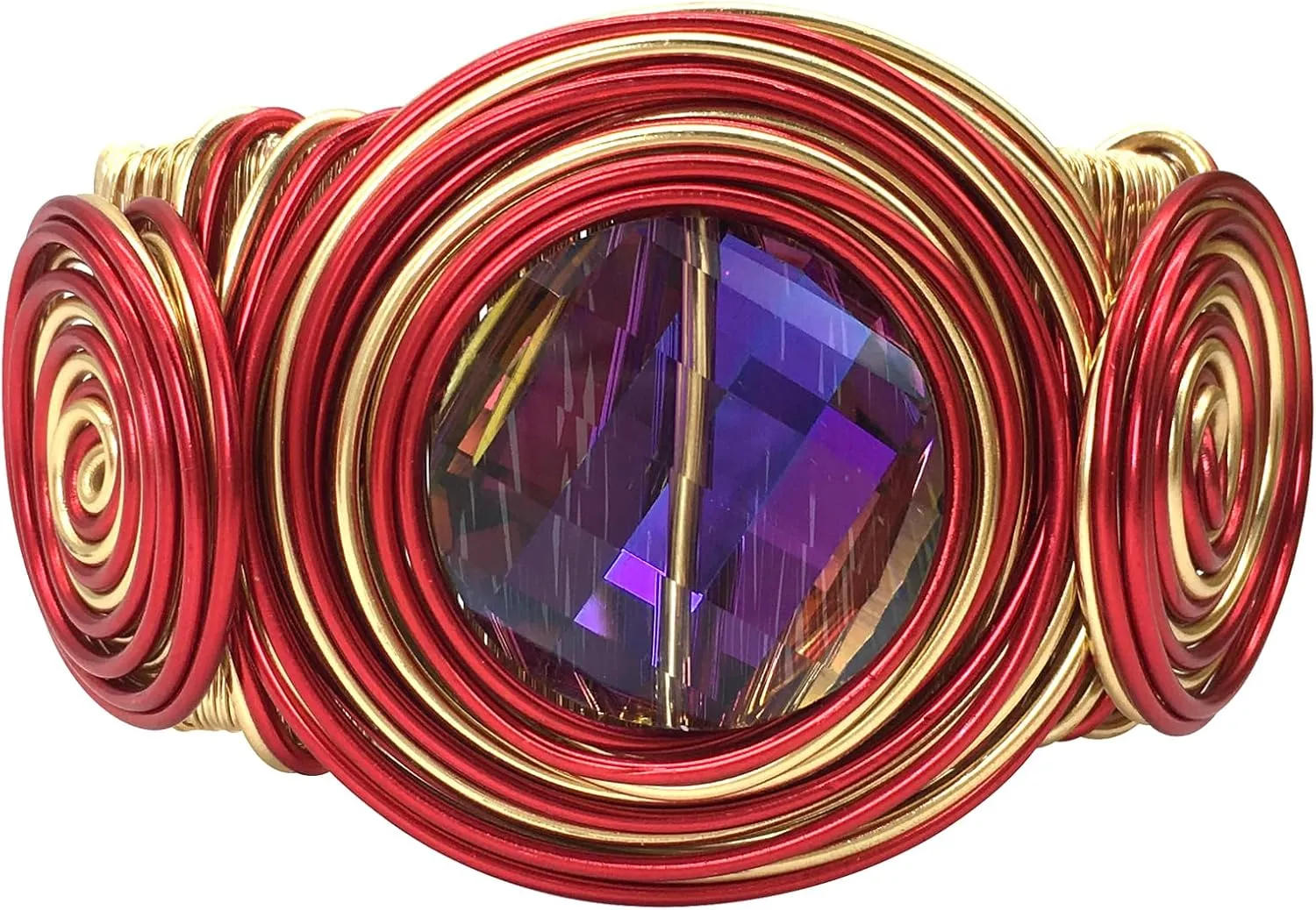 Chunky African Bracelets For Women Colorful Gold Wire Wide Sparkly Rhinestone Bangle Tribal Fashion Clothes Jewelry