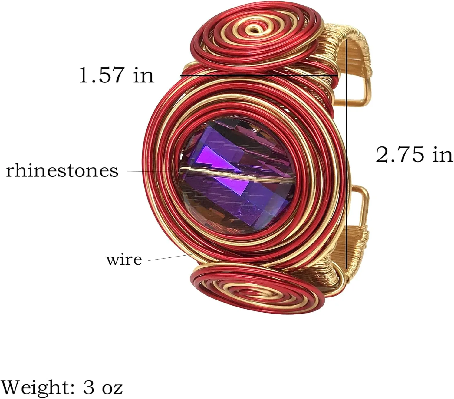 Chunky African Bracelets For Women Colorful Gold Wire Wide Sparkly Rhinestone Bangle Tribal Fashion Clothes Jewelry