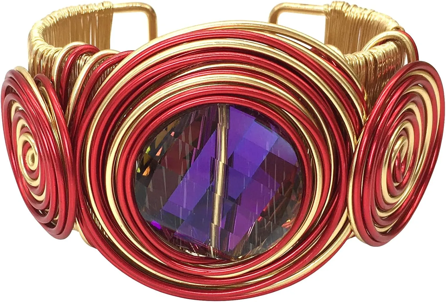 Chunky African Bracelets For Women Colorful Gold Wire Wide Sparkly Rhinestone Bangle Tribal Fashion Clothes Jewelry