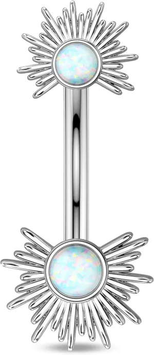COCHARM Belly Button Rings, 14G Sun Belly Navel Rings for Women, Stainless Steel Belly Navel Piercing Jewelry