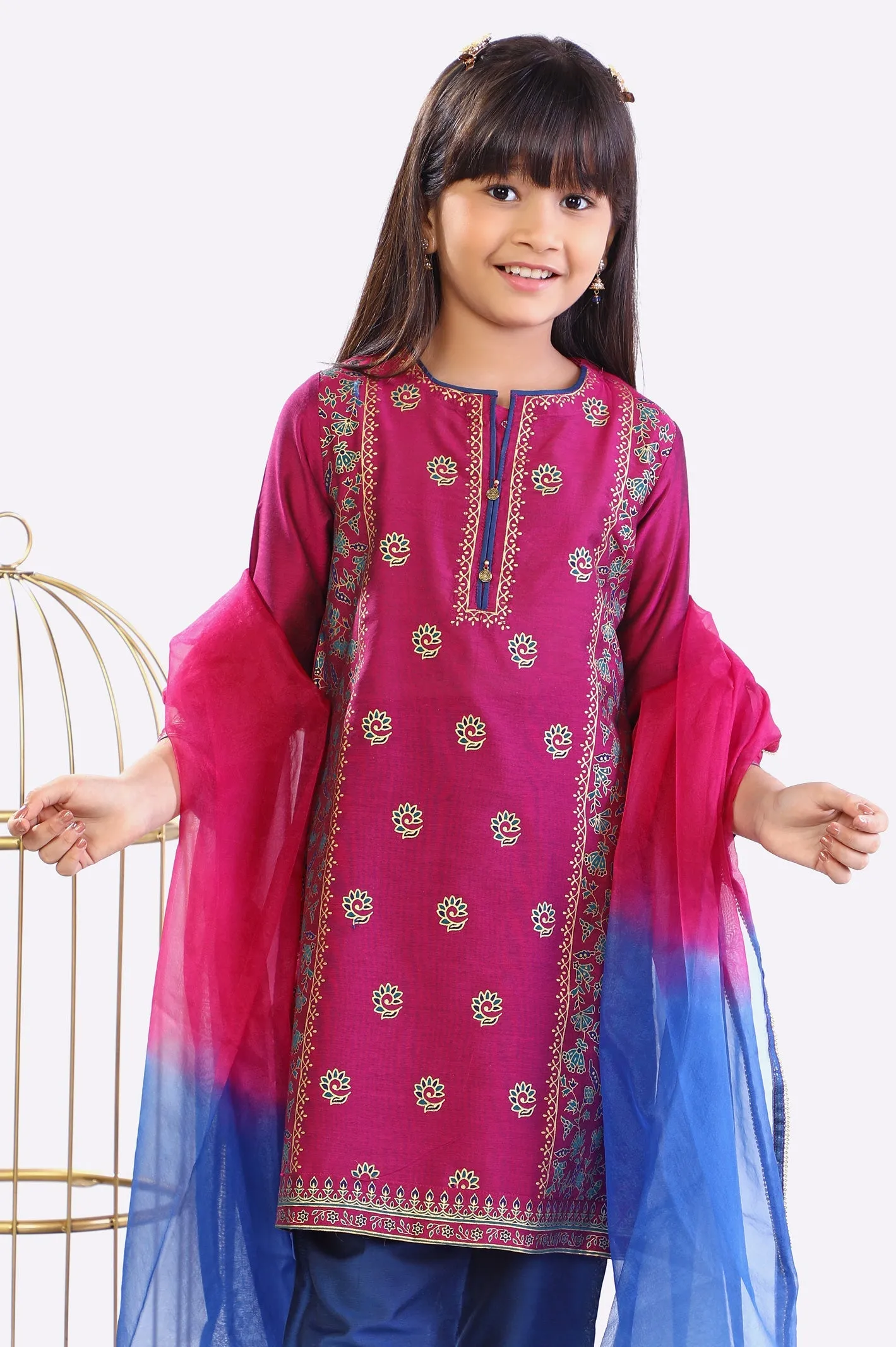 Cotton Silk Pink 3PC Suit