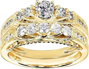 Couple's Ring with Diamonds for Women Fashion Jewelry Popular Accessories Mens Star Ring (Gold, 6)