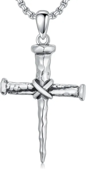 Cross Necklace 925 Sterling Silver Cross Pendant Fathers Day Birthday Gifts for Men Gifts for Father Gifts for Dad