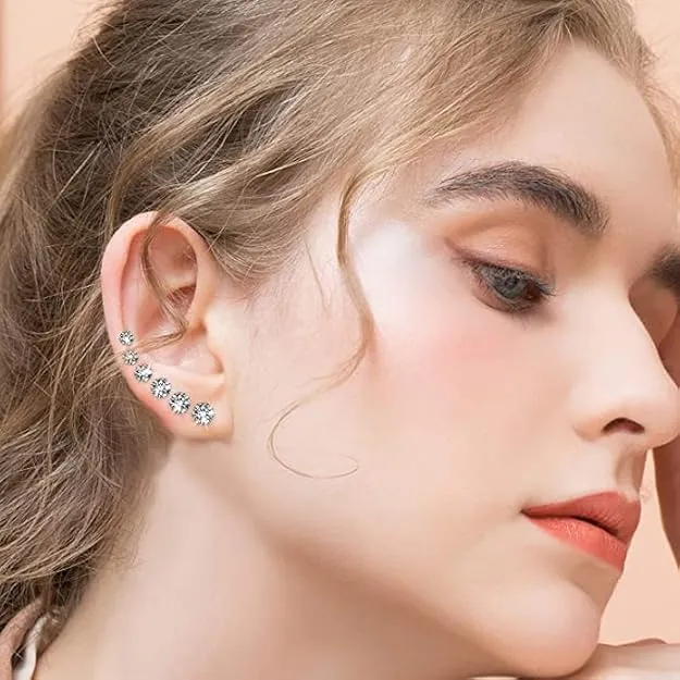 Crystals Design Silver Shine Stunning Earrings Stud Earring Set For Women Love Earrings Valentines Day Earrings Girlfriends Wife Jewelry Gifts