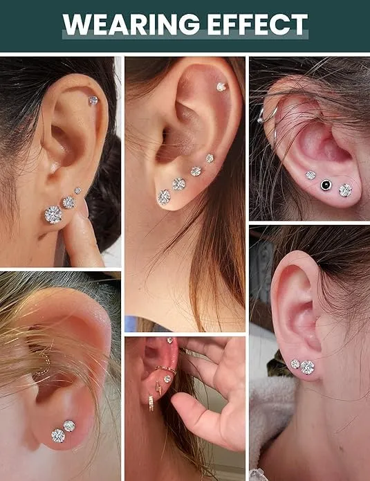 Crystals Design Silver Shine Stunning Earrings Stud Earring Set For Women Love Earrings Valentines Day Earrings Girlfriends Wife Jewelry Gifts