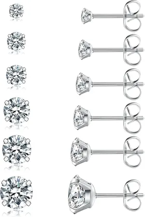Crystals Design Silver Shine Stunning Earrings Stud Earring Set For Women Love Earrings Valentines Day Earrings Girlfriends Wife Jewelry Gifts