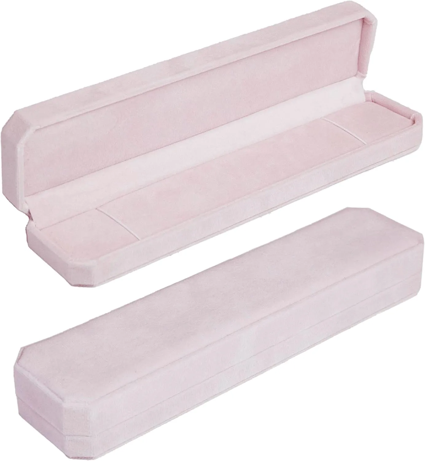 Customizable Velvet Necklace Box, Travel Jewelry Case, Organizer for Women & Girls (Light Pink, Necklace Box)