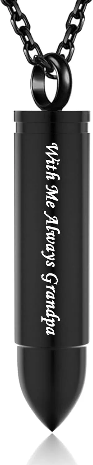 Cylinder Urn Necklaces for Ashes for Men Cremation Jewelry Ash Necklace Pendant Keepsake Ashes Memorial Jewelry