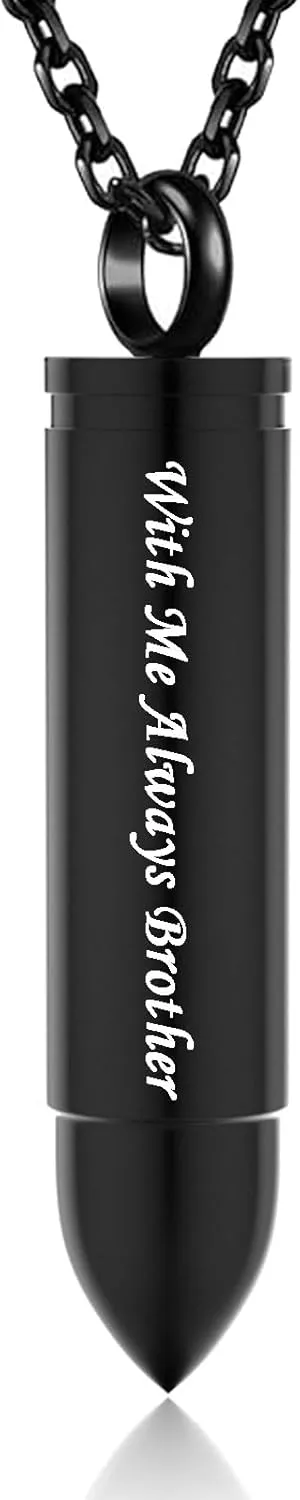 Cylinder Urn Necklaces for Ashes for Men Cremation Jewelry Ash Necklace Pendant Keepsake Ashes Memorial Jewelry