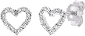 DISENO Heart Shaped Stud Diamond Earrings in 10k White Gold, 0.13 Carat (F-G Color, SI1-SI2 Clarity) - Elegant Fine Jewelry Gift for Birthdays, Weddings & Special Occasions