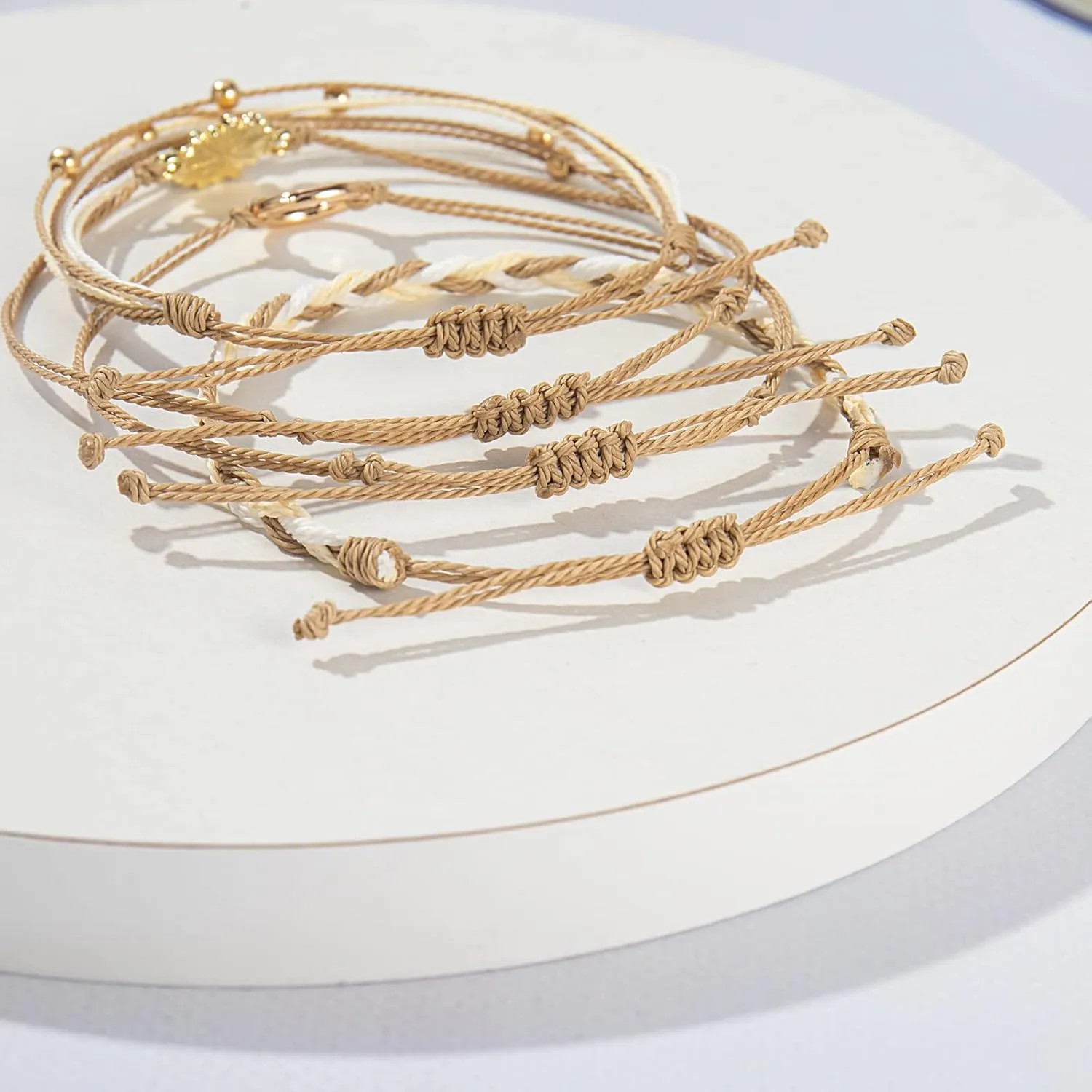 FANCY SHINY Sunflower String Bracelet Handmade Braided Rope Charms Boho Surfer Bracelet for Women Easter Gifts