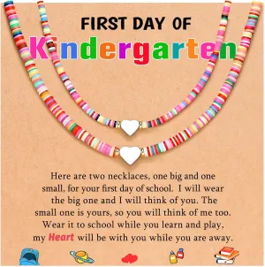 First Day of Kindergarten/Preschool Gift Back to School Matching Mother Daughter Necklace