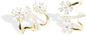 Flower Claw Earrings 18K Gold-Plated Ear Wrap Earrings Hoop Earrings for Women Hypoallegenic