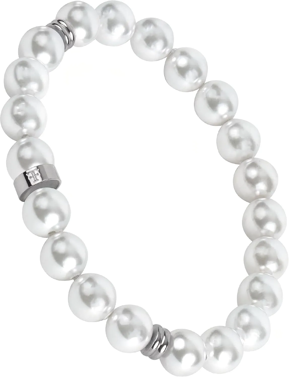 Forge & Foundry Men's 8mm Shell Pearl (Man-Made) Bracelet [Small, Medium, Large and Adjustable Sizing Options] | Marlow | Refined Hand-Crafted Jewelry, Designed by Jewelers, Forged for Men [Marlow]