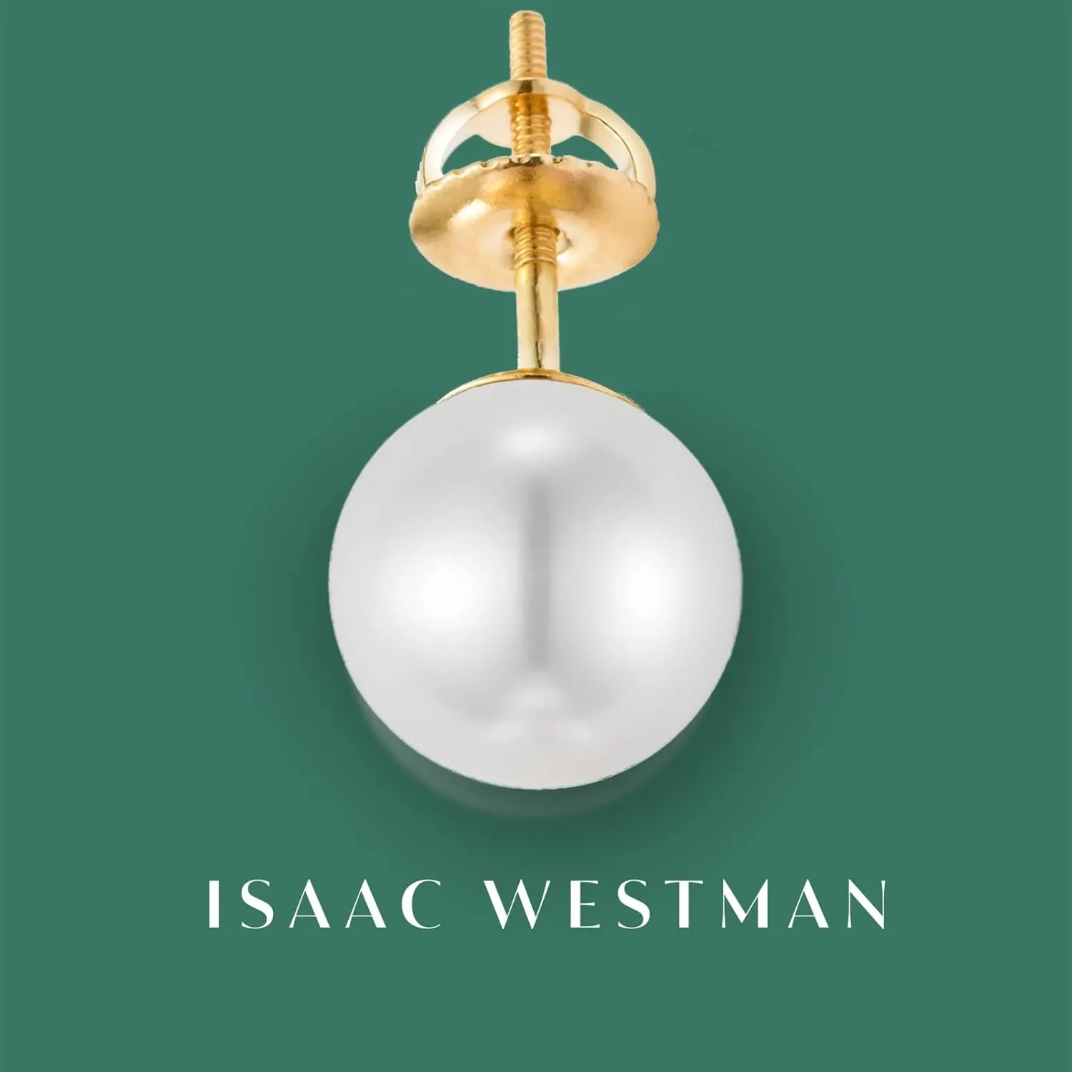Freshwater Pearl Stud Earrings on Solid 14K Gold Screw Back Posts By ISAAC WESTMAN
