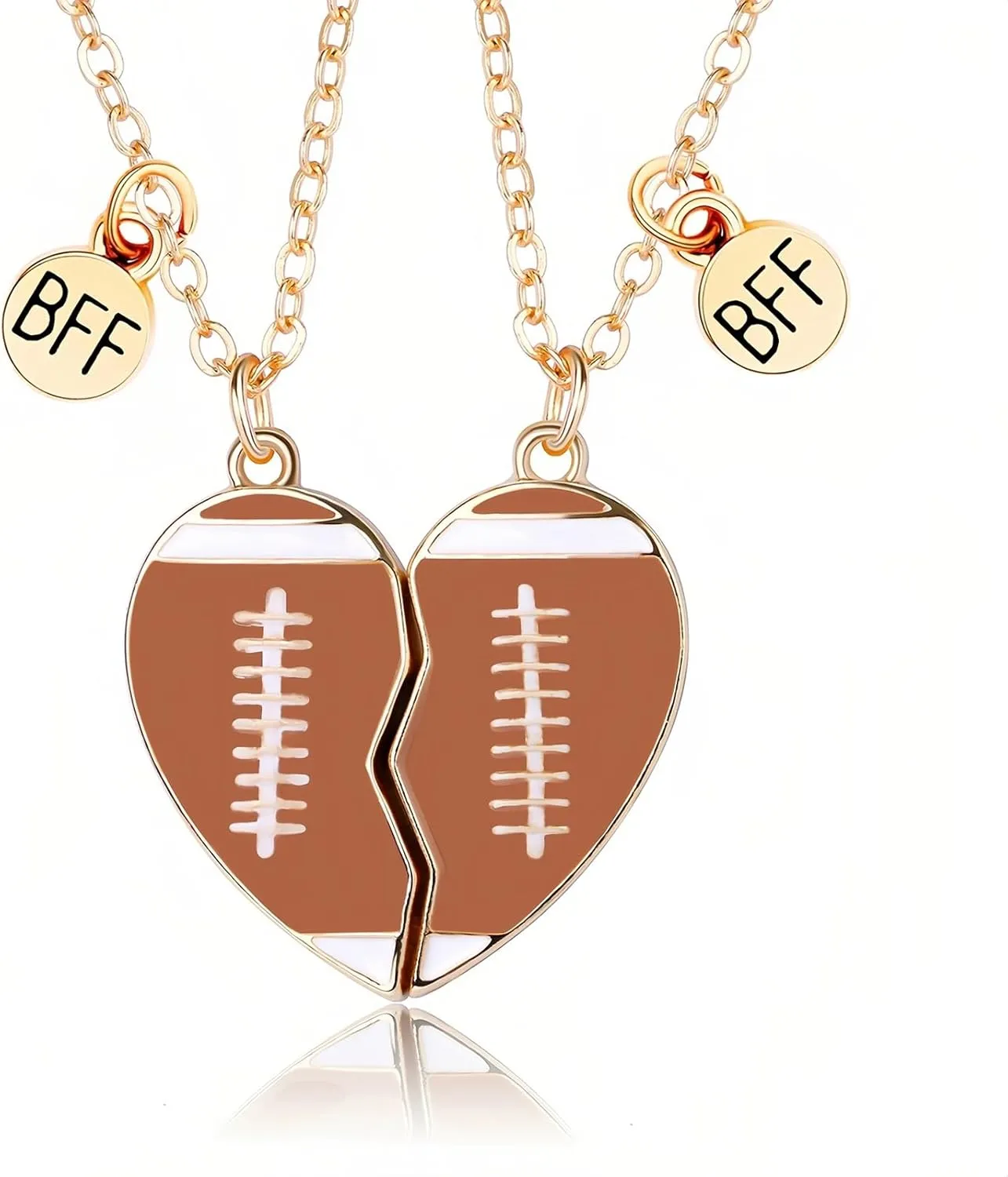 Friendship Necklace Best Friend Necklace Gifts Matching Magnetic Football Basketball BFF Necklace for 2 Girls Boys Women