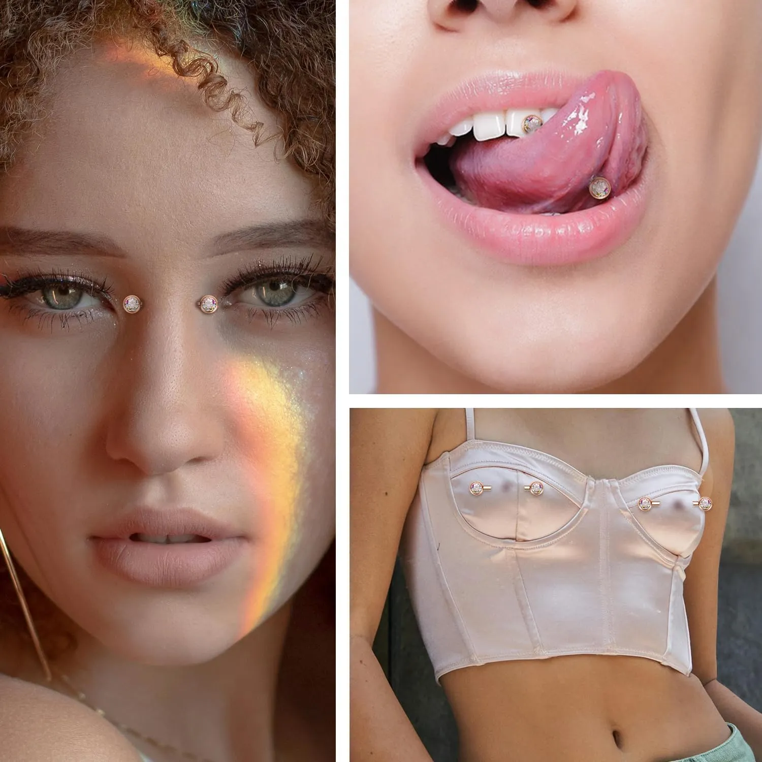 FUNLMO 1 Pair 14G Nipple Rings Flat Back Nipple Piercing Jewelry G23 Titanium Nipple Jewelry Internally Threaded Nipple Barbell Tongue Bridge Piercing Jewelry for Women