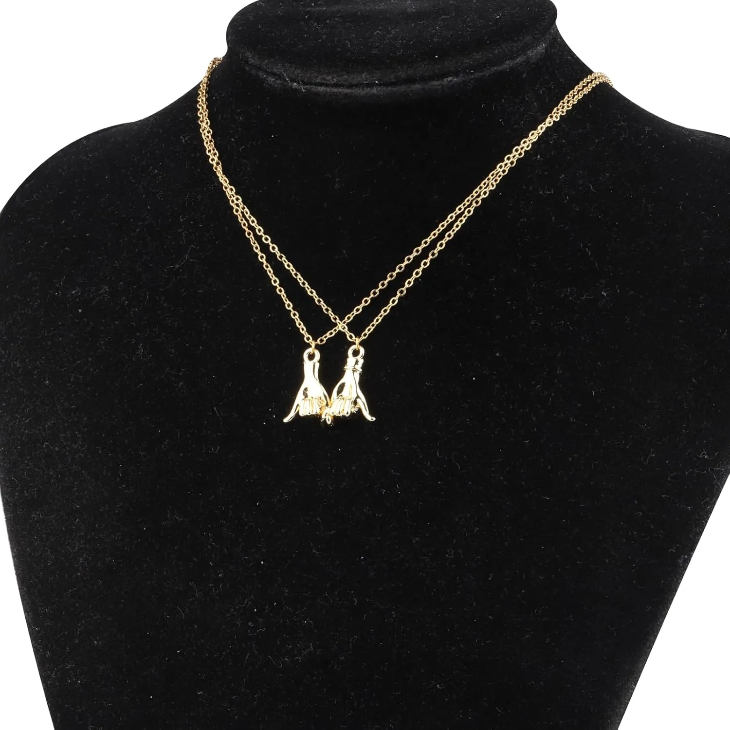 FUSTMW Pinky Promise Necklace Set Matching Necklaces for Couples Jewelry Long Distance Couples Gifts for Girlfriend Boyfriend