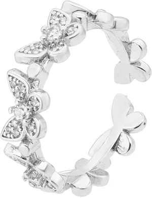 FUTIMELY Butterfly Rings for Women Dainty Crystal Butterfly Finger Ring Silver Rose Gold Adjustable Charm Knuckle Ring