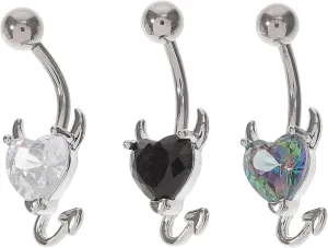 GALPADA Fashionable Women's Navel Rings 3 Piece Set of Belly Button Piercing Jewelry Comfortable and Skin-friendly