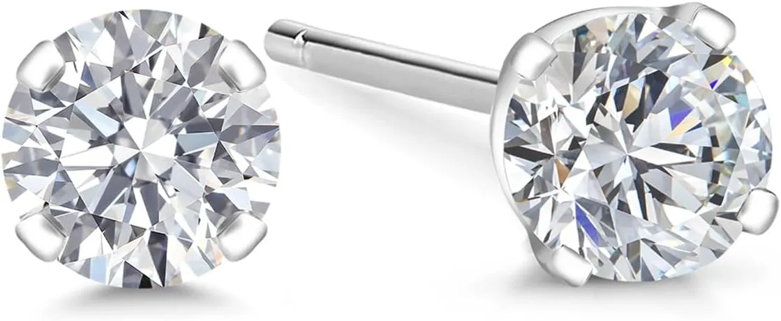 Gem Stone King 0.20 to 1.50 Carat 14K Gold Lab Grown Diamond Stud Earrings | Gold Earrings For Women Men | F-G Color | VS1-VS2 Clarity