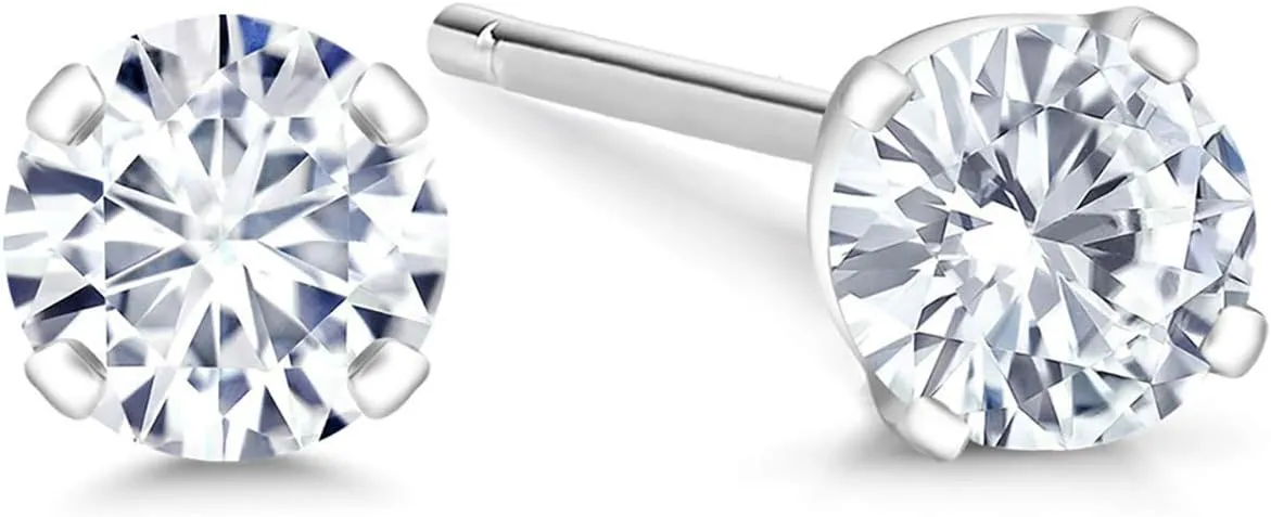 Gem Stone King 0.20 to 1.50 Carat 14K Gold Lab Grown Diamond Stud Earrings | Gold Earrings For Women Men | F-G Color | VS1-VS2 Clarity