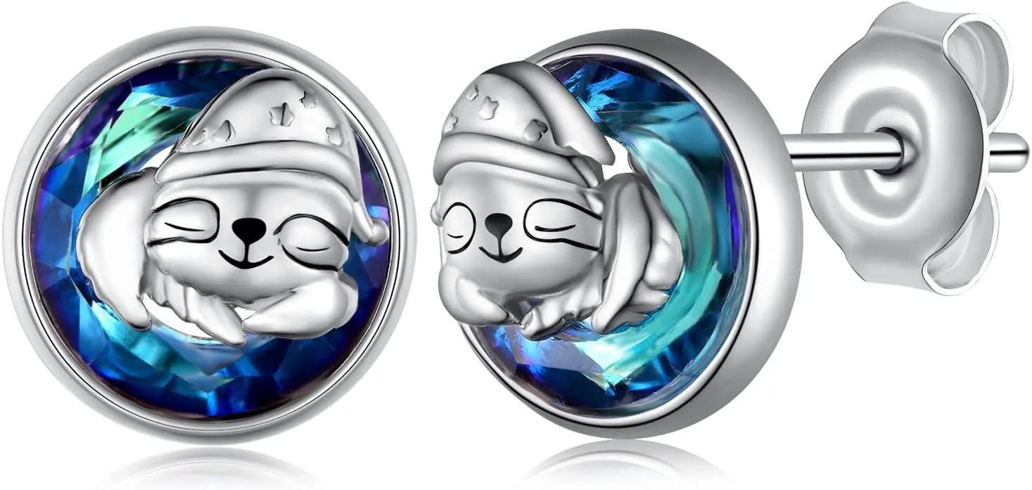 Goat/Highland Cow/Axolotl/Cat/Seal/Frog Stud Earrings Sterling Silver Animal Stud Earrings Animal Jewelry Gifts for Women
