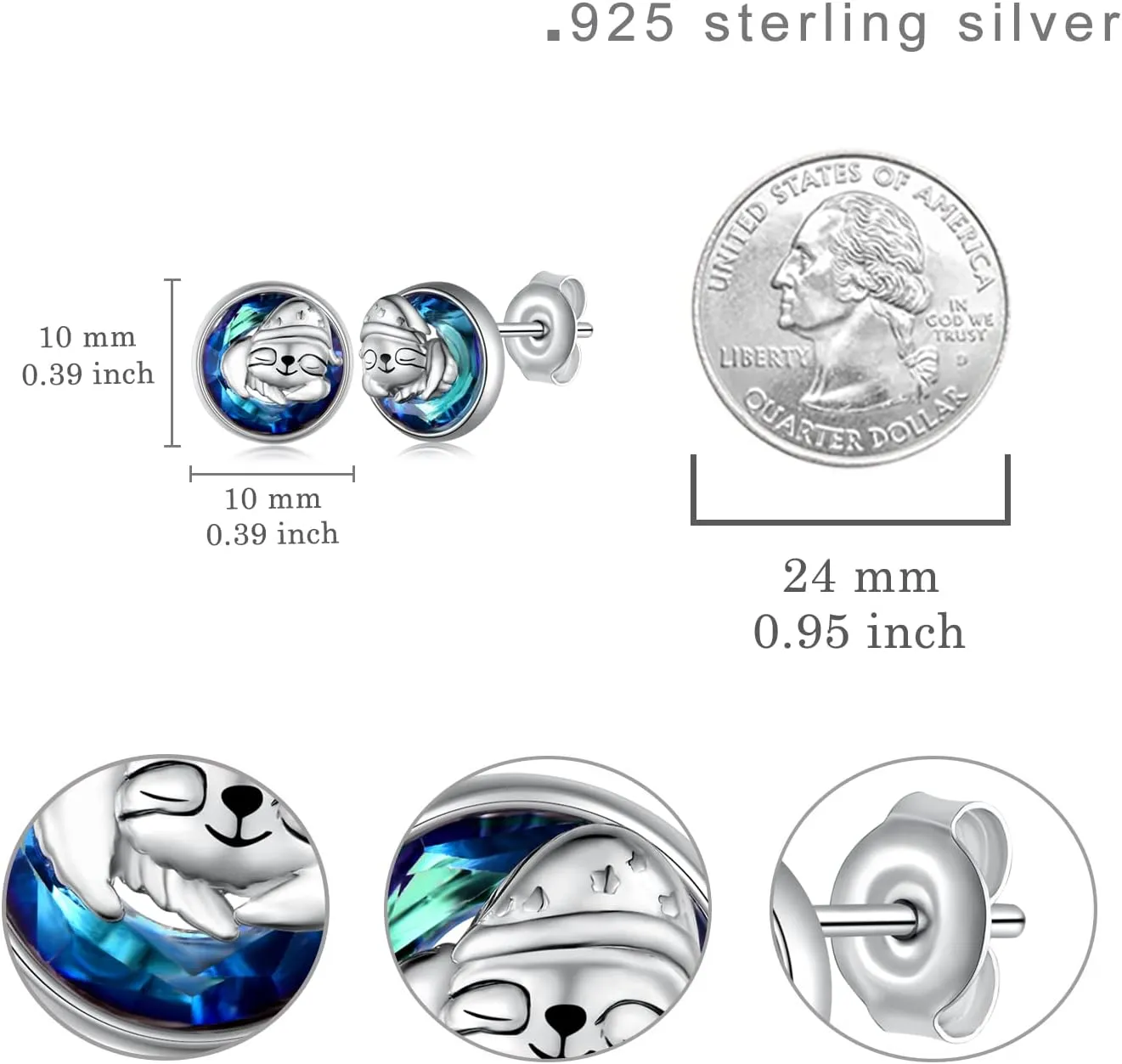 Goat/Highland Cow/Axolotl/Cat/Seal/Frog Stud Earrings Sterling Silver Animal Stud Earrings Animal Jewelry Gifts for Women
