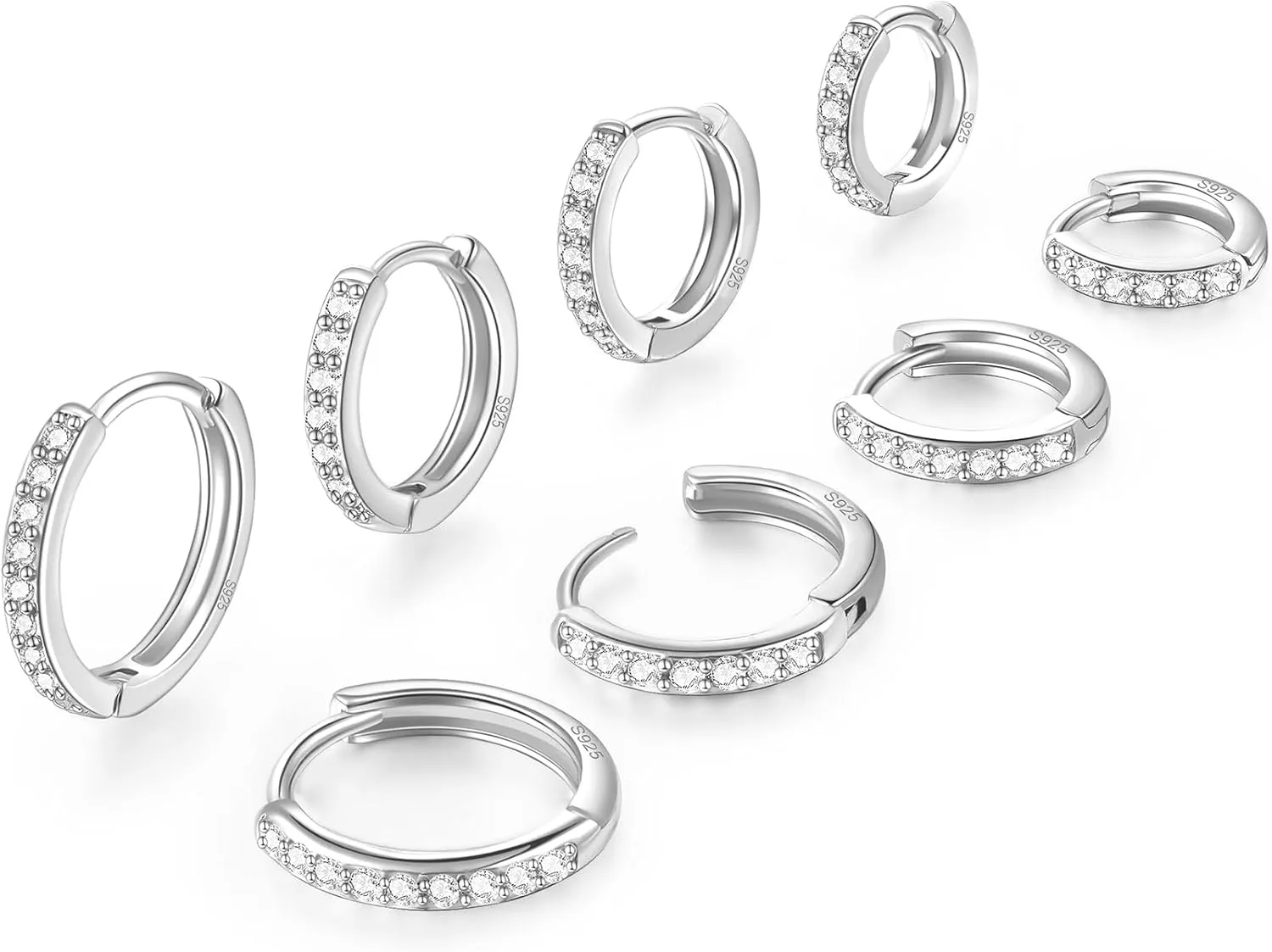Gold Hoop Earrings for Women 925 Sterling Silver EarringsCartilage Endless Small Hoop Earrings Set 14K Gold Plated Huggie Earrings for Women Men Jewelry Gifts