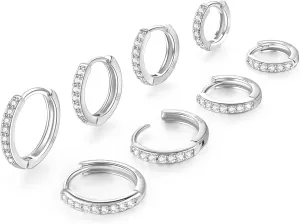 Gold Hoop Earrings for Women 925 Sterling Silver EarringsCartilage Endless Small Hoop Earrings Set 14K Gold Plated Huggie Earrings for Women Men Jewelry Gifts