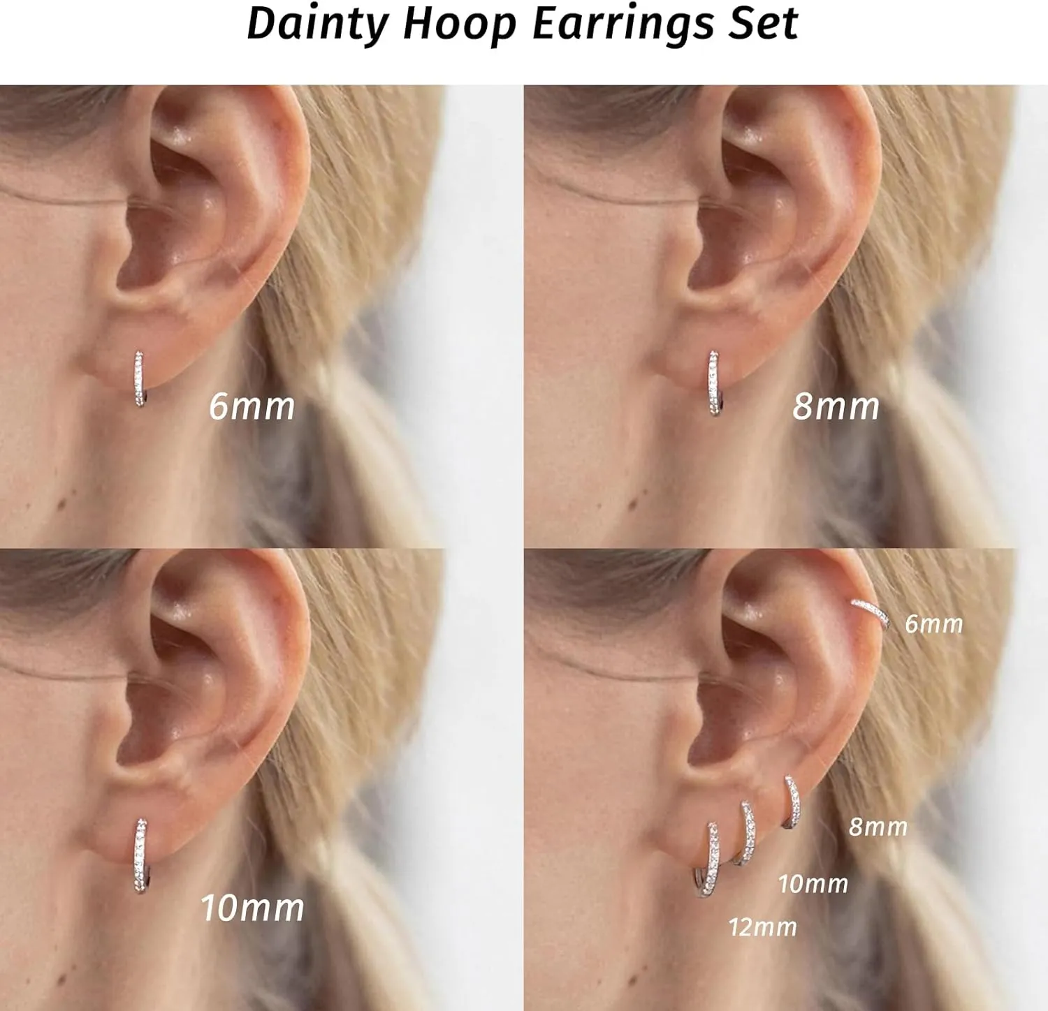 Gold Hoop Earrings for Women 925 Sterling Silver EarringsCartilage Endless Small Hoop Earrings Set 14K Gold Plated Huggie Earrings for Women Men Jewelry Gifts