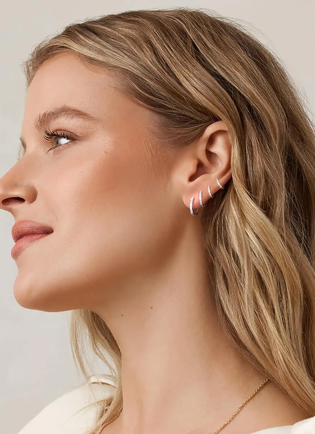 Gold Hoop Earrings for Women 925 Sterling Silver EarringsCartilage Endless Small Hoop Earrings Set 14K Gold Plated Huggie Earrings for Women Men Jewelry Gifts