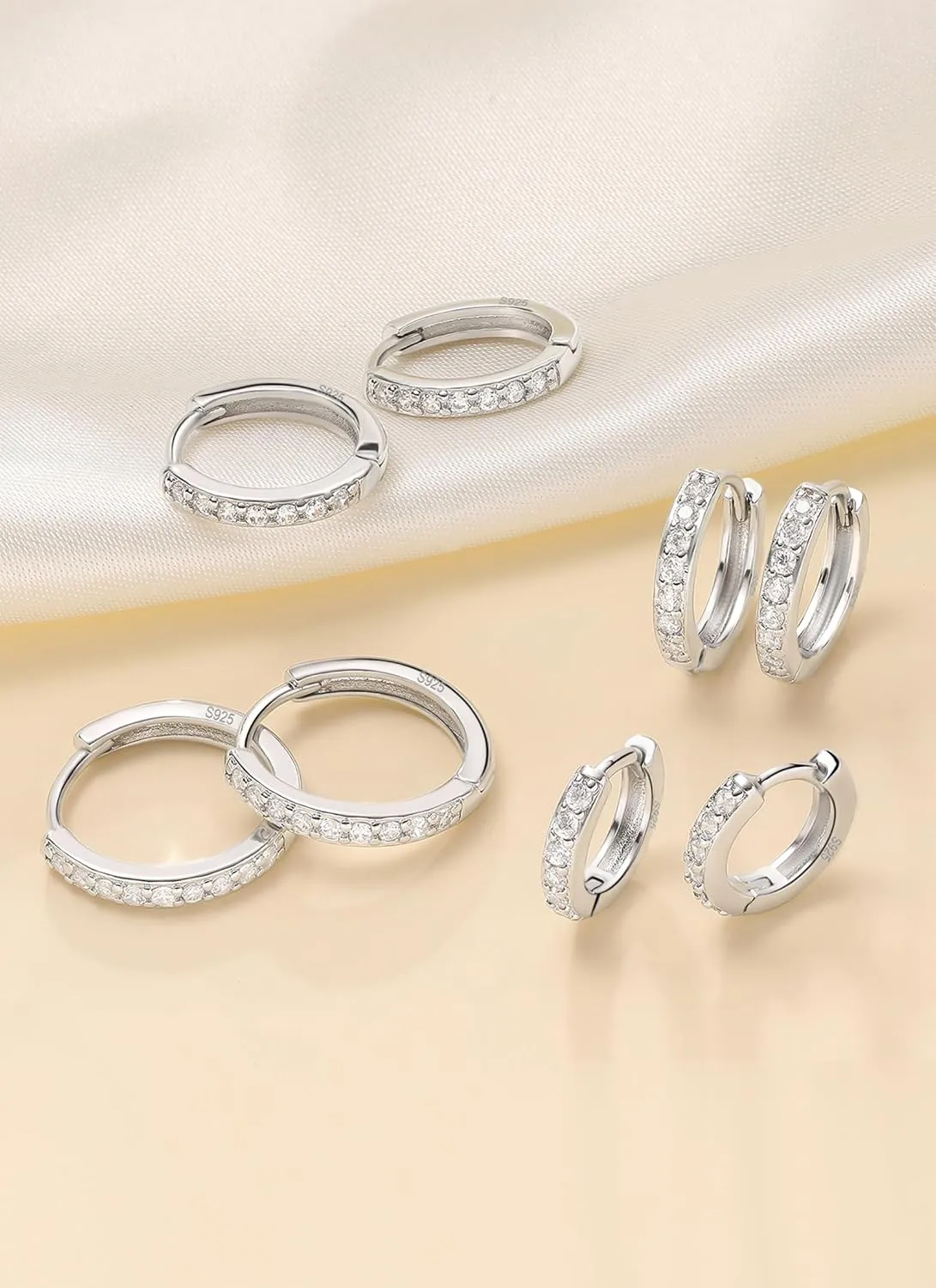 Gold Hoop Earrings for Women 925 Sterling Silver EarringsCartilage Endless Small Hoop Earrings Set 14K Gold Plated Huggie Earrings for Women Men Jewelry Gifts