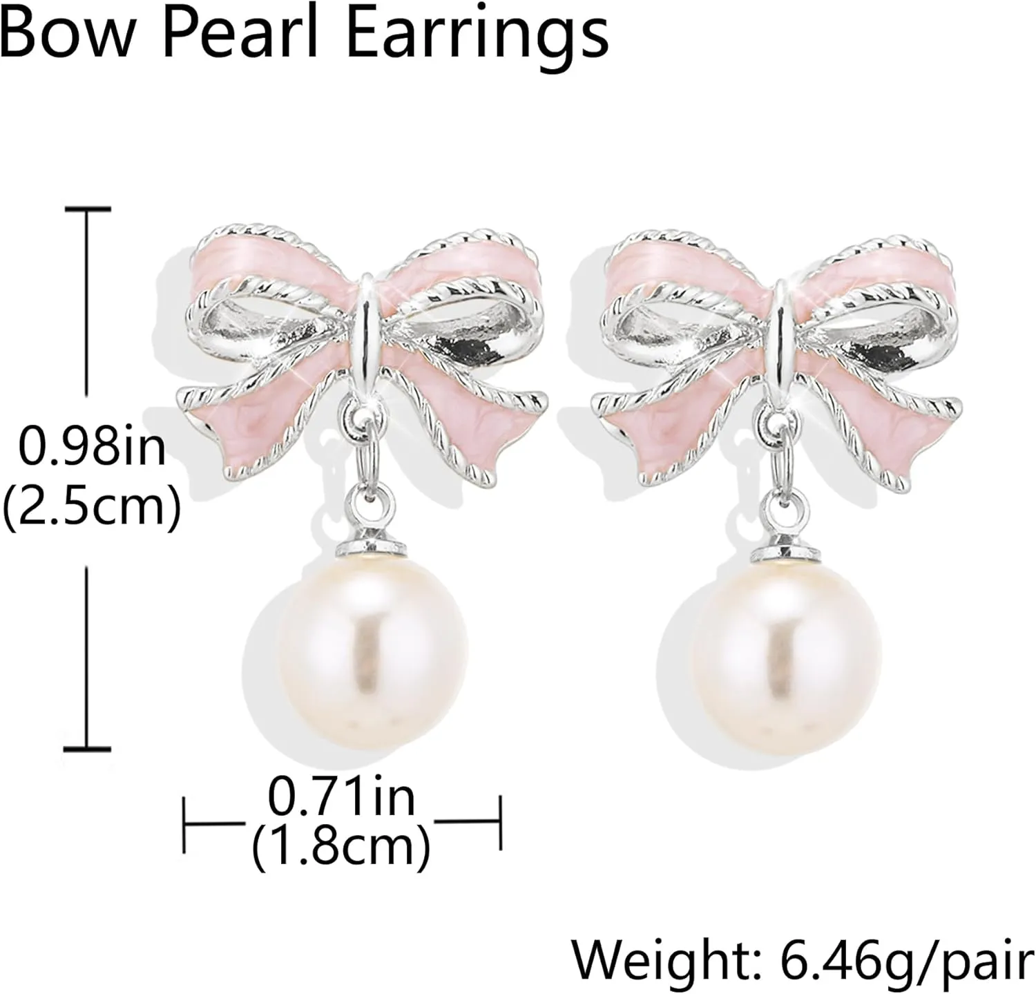 Gold Pearl Bow Earrings for Women Ribbon Dangle Drop Stud Earrings Silver Dainty Faux Pearl Earrings for Women Jewelry for Mom Her