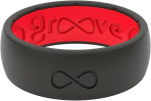 Groove Life Solid Silicone Ring - Breathable Rubber Wedding Rings for Men, Lifetime Coverage, Unique Design, Comfort Fit Ring
