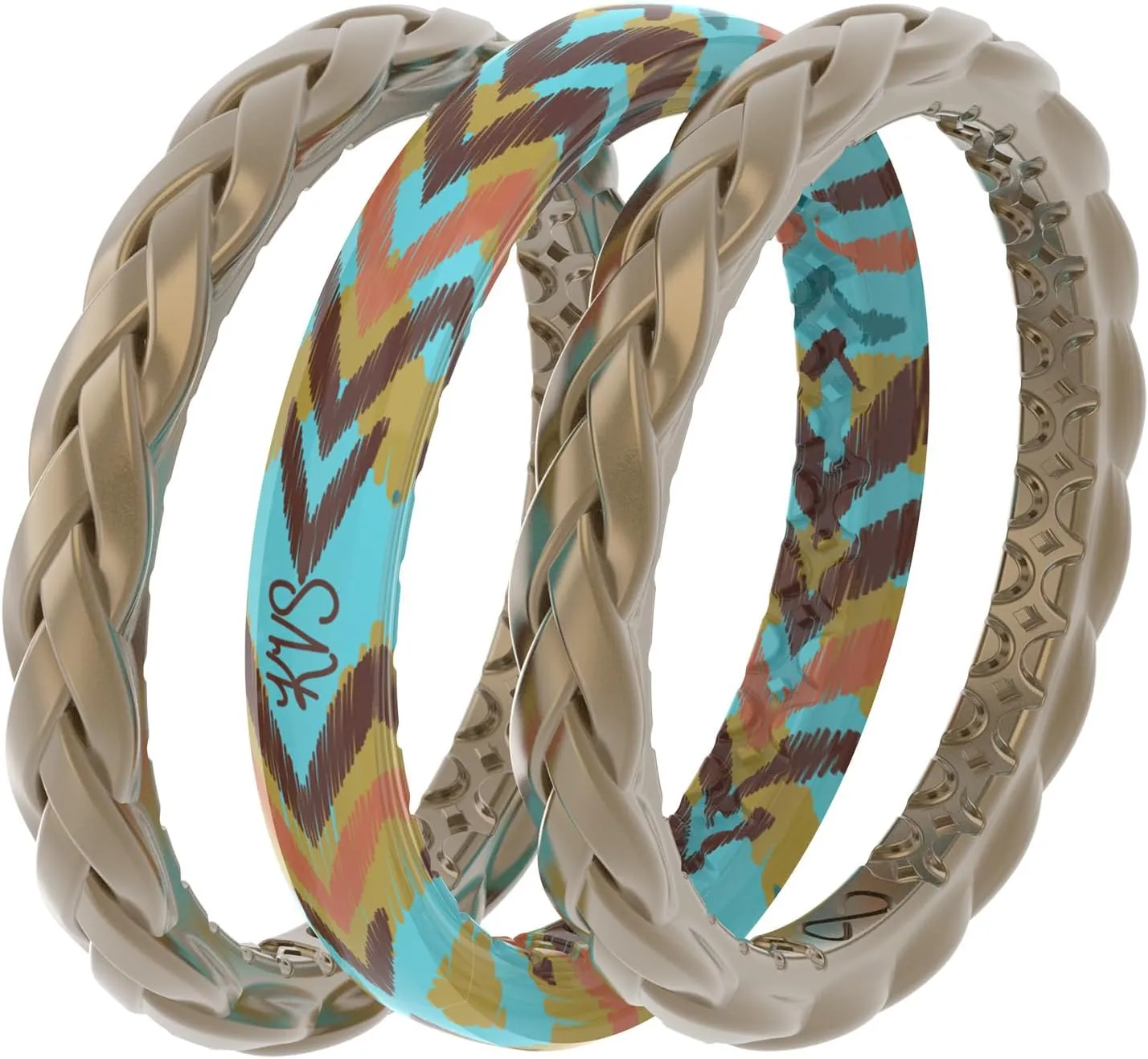 Groove Life with Katie Van Slyke Ring - Breathable Silicone Wedding Rings for women, Lifetime Coverage, Unique Design, Comfort Fit Ring
