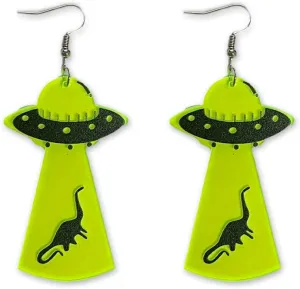 Halloween Skeleton kull Head UFO Earrings Acrylic Alien Dinosaur Cat Spaceship Dangle Earrings for Women Halloween Costume Party Jewelry