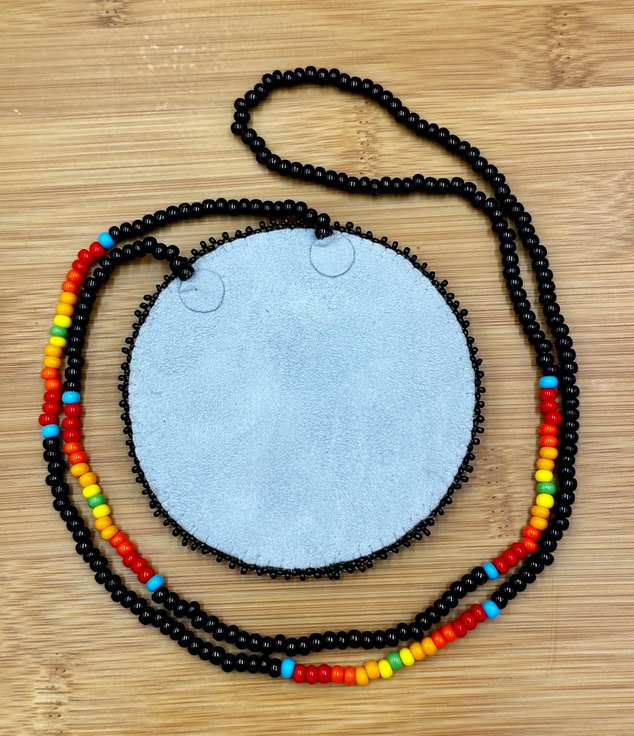 Handmade Southwestern Native American Inspired Beaded Medallion Necklace Earrings Set
